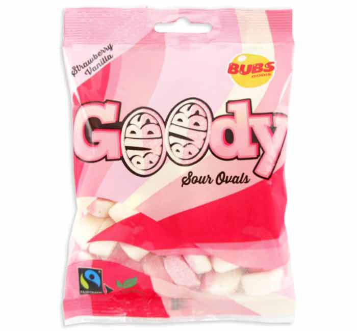 Bubs Godis Strawberry & Vanilla Sour Ovals – Swedish Candy Favorite | Top Trenz
