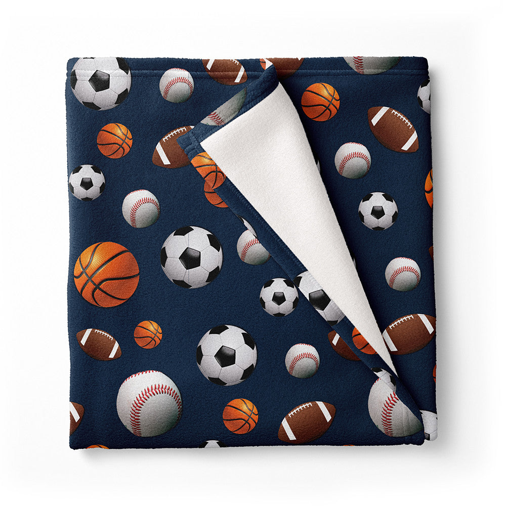 Navy Sports Fuzzy Throw Cozy Soft Blankets For Lounging | Top Trenz