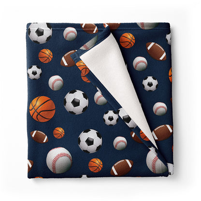 Navy Sports Fuzzy Throw Cozy Soft Blankets For Lounging | Top Trenz