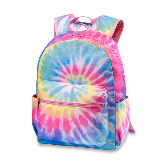 Tie-Dye Backpack Canvas Pastel Delight 2-Zipper - Top Trenz | Top Trenz