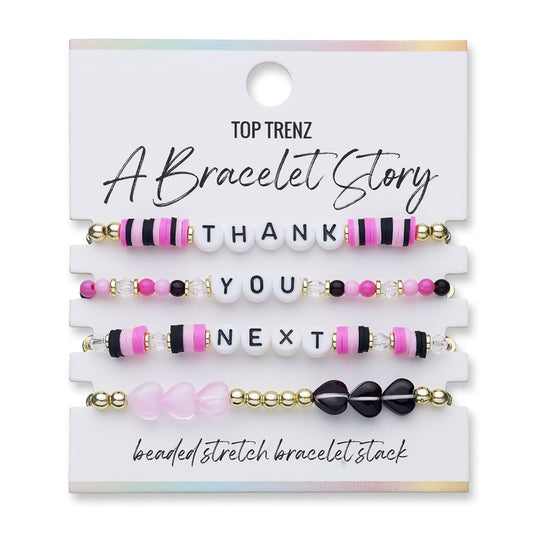 "Thank You, Next" Bracelet Set – Stackable Pop-Inspired Jewelry | Top Trenz