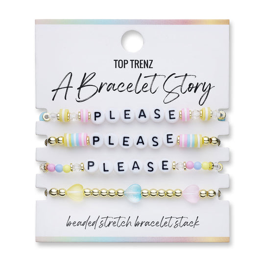 "Please, Please, Please" Bracelet Set – Trendy Music-Inspired Gifts for Teens | Top Trenz