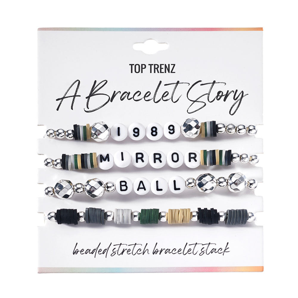 Mirror Ball Bracelet Story Set – 4-Piece Reflective Collection | Top Trenz