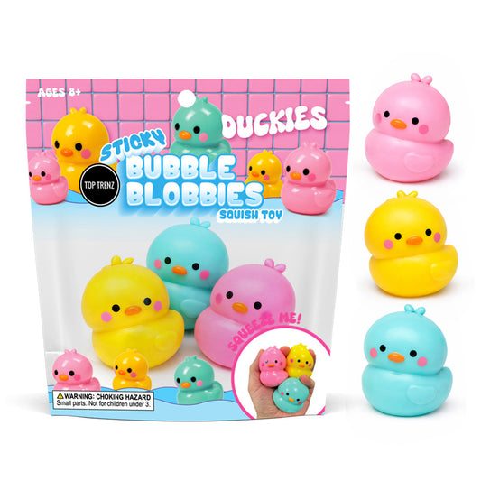 Sticky Bubble Blobbies – 3-Pack Squishy Duck Fidget Toys - Stretch, Stick & Squeeze | Top Trenz