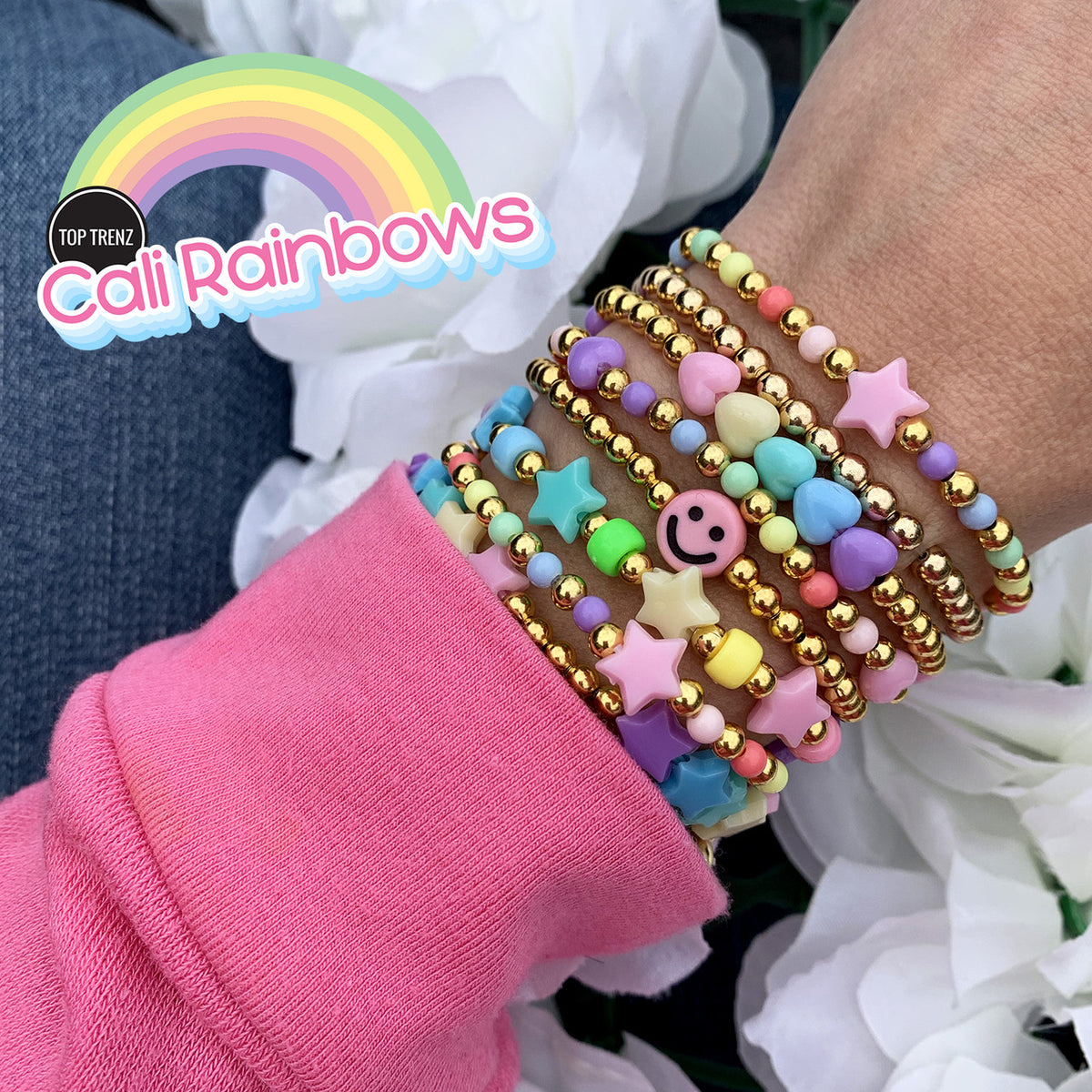 Cali Stretch Beaded Shell  Bracelets | Top Trenz