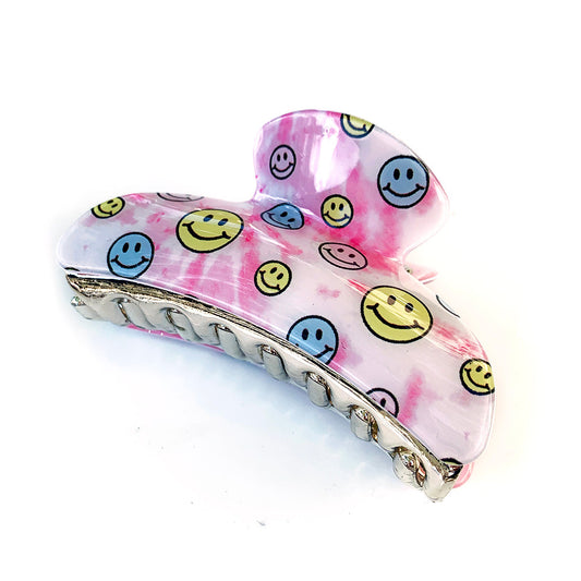 Large Smiley Claw Clip Hair Barrette | Top Trenz