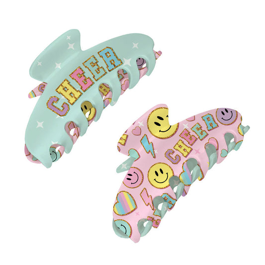 Two Sided Cheer Print Claw Hair Accessory Clip | Top Trenz