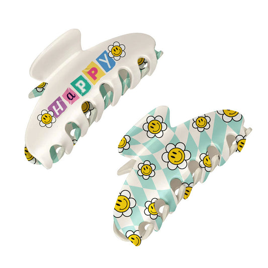 Large Two Sided Multicolored Printed Claw Hair Accessory Clip | Top Trenz