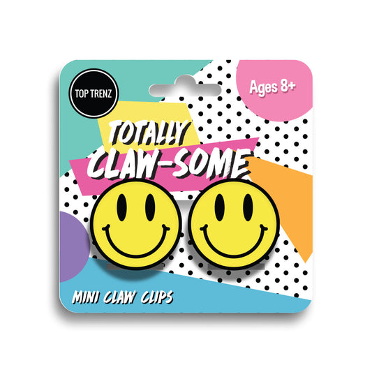 Mini Yellow Happy Claw Clips | Top Trenz