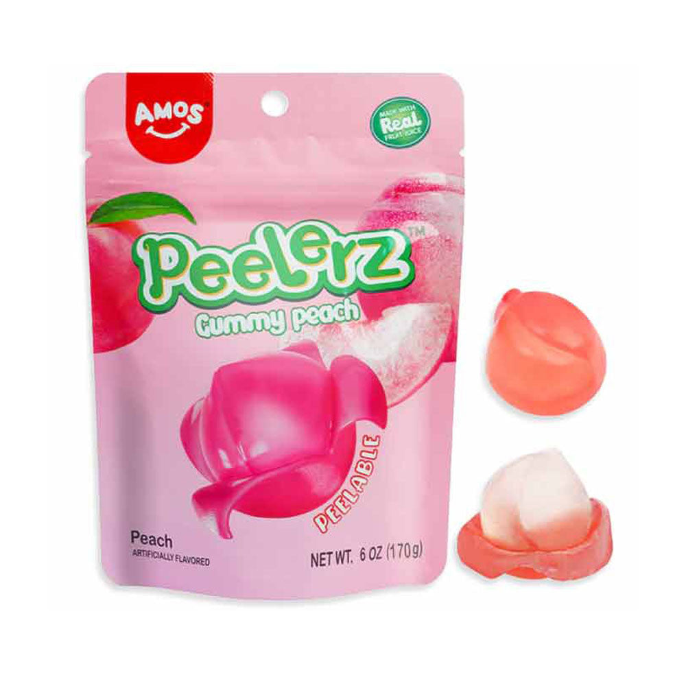 Amos Peelerz Gummy Peach – Peelable Peach-Flavored Candy | Top Trenz