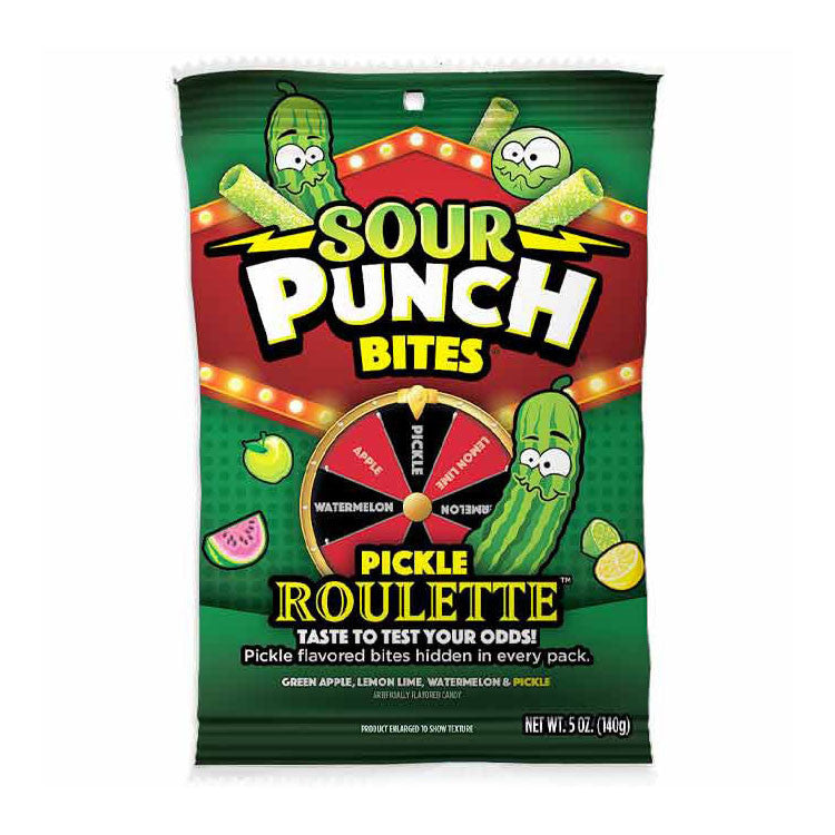 Sour Punch Bites Peg Bag – Pickle Roulette - Sour Candy Adventure | Top Trenz