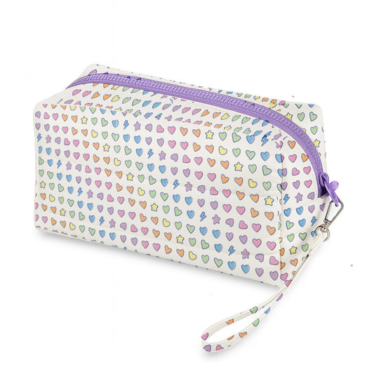 Rainbow Remix Puffer Cosmetic Bag - Makeup & Toiletry Case | Top Trenz
