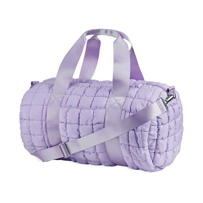 Purple Scrunchie Puffer Duffle – Stylish & Spacious Travel Bag | Top Trenz