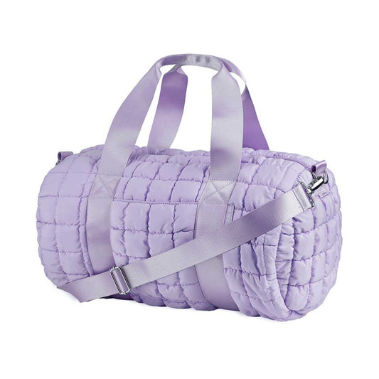 Purple Scrunchie Puffer Duffle – Stylish & Spacious Travel Bag | Top Trenz