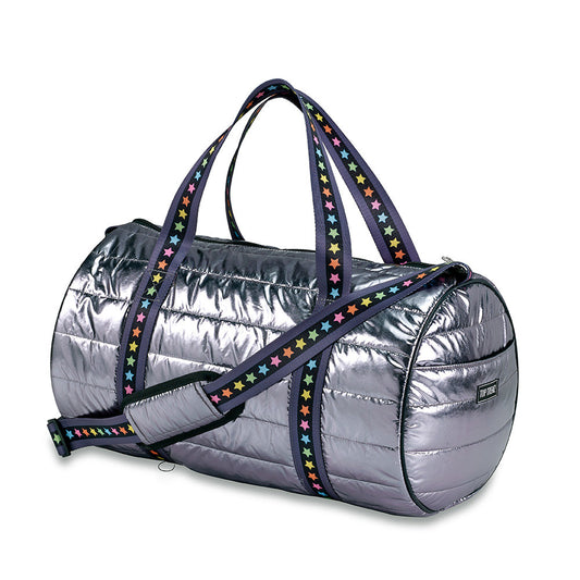 Gunmetal Puffer Duffels Overnight Bags | Top Trenz