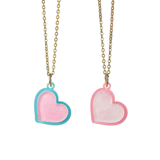 Colorful Acrylic Heart Necklace – J.V.Cham Collection - Perfect Valentine’s Day Gift | Top Trenz