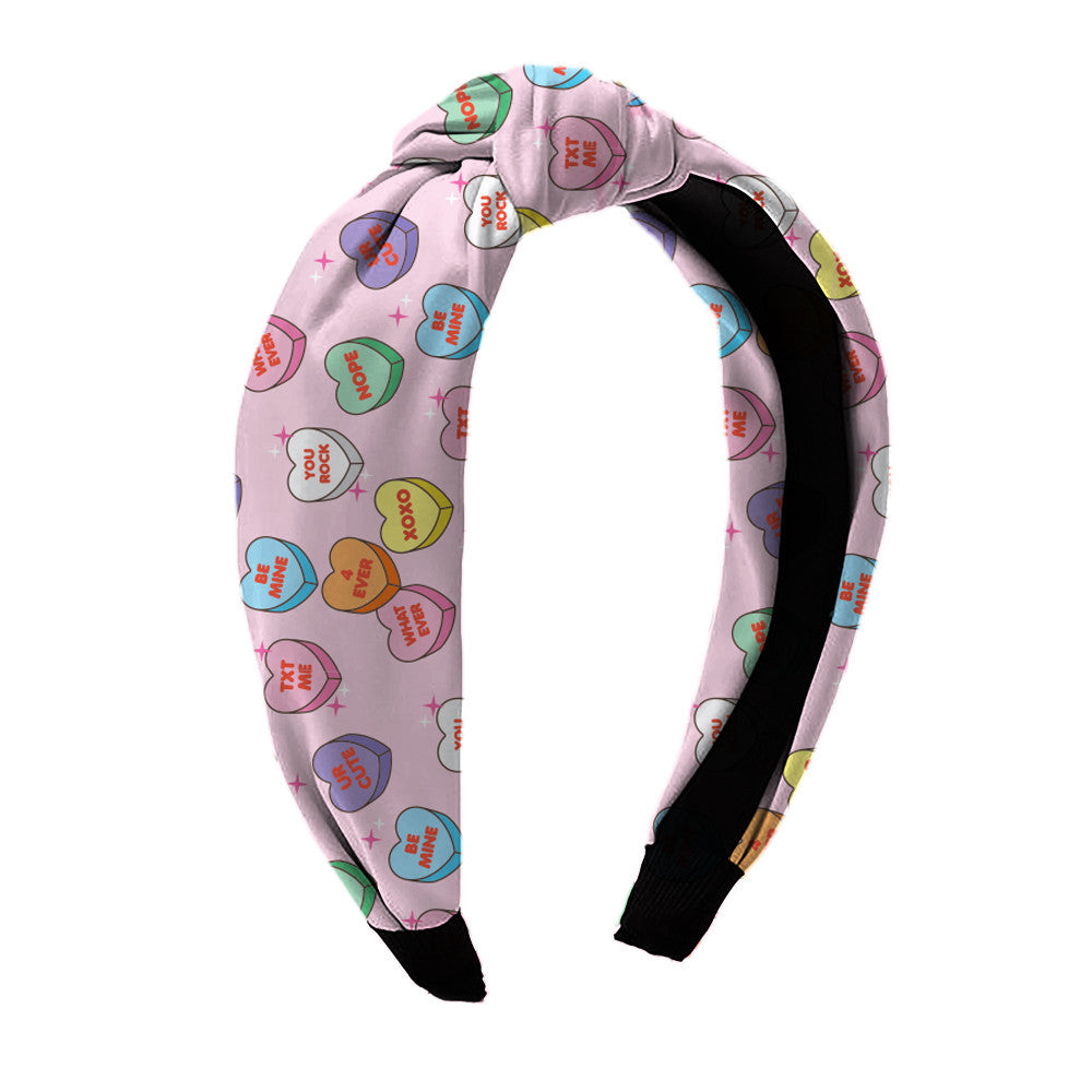 Hearts Printed Knot Headbands Accessory For All | Top Trenz
