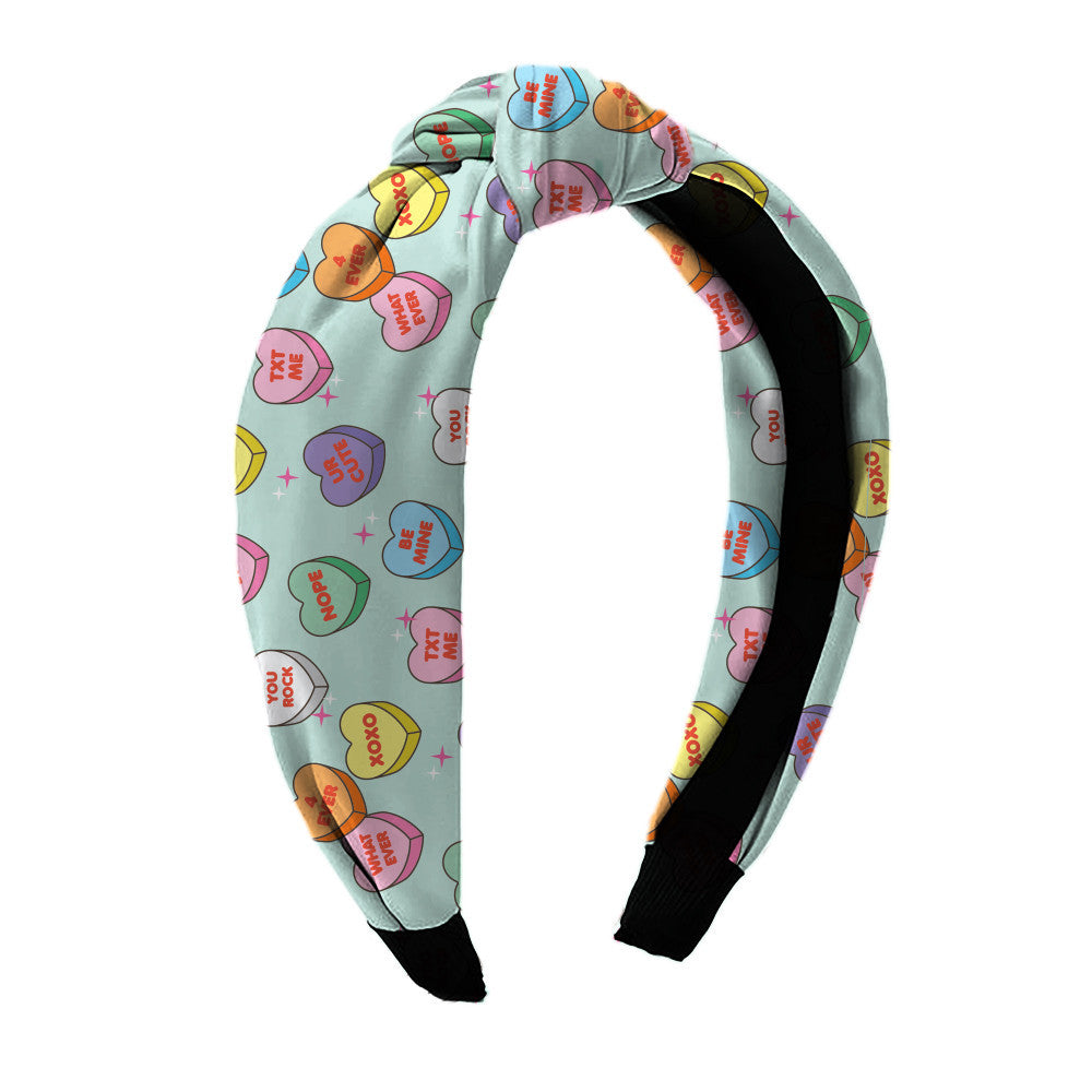 Hearts Printed Knot Headbands Accessory For All | Top Trenz
