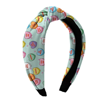 Hearts Printed Knot Headbands Accessory For All | Top Trenz