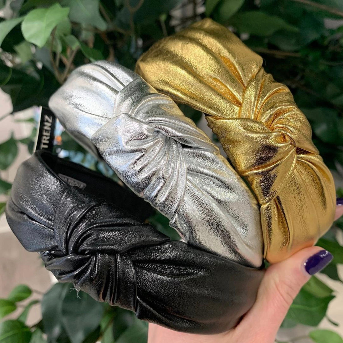 Metallic Leather Knot Headband | Top Trenz