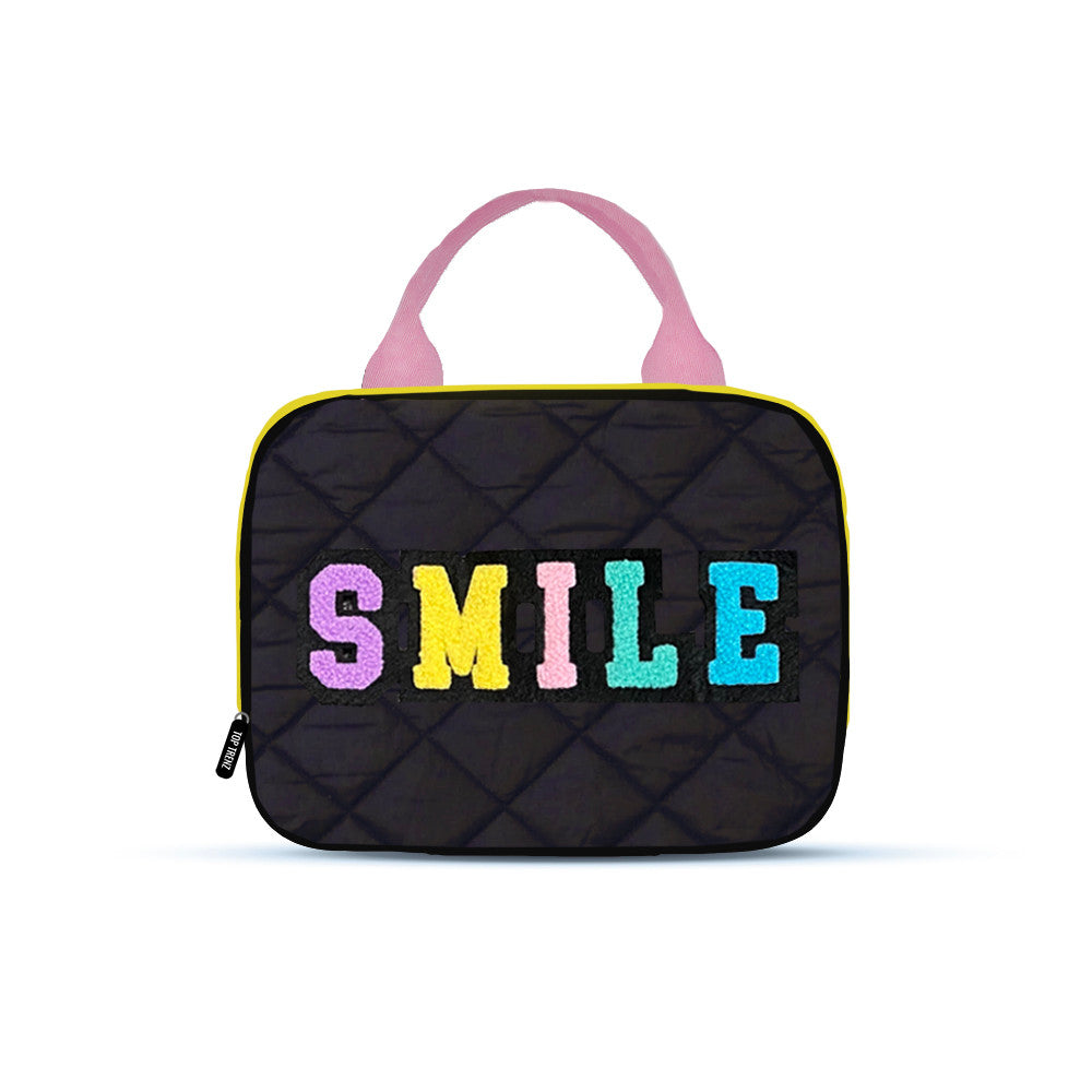 Best Selling Black Printed Puffer Insulated Lunch Bag | Top Trenz