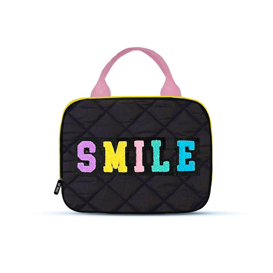 Best Selling Black Printed Puffer Insulated Lunch Bag | Top Trenz