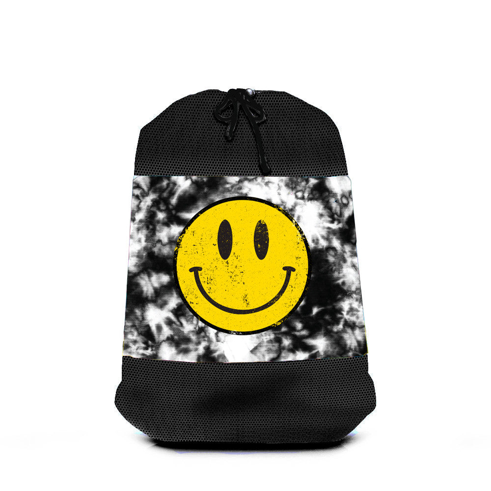 Cool Smiley Face Mesh Laundry Bag for Summer Camp and Dorm | Top Trenz