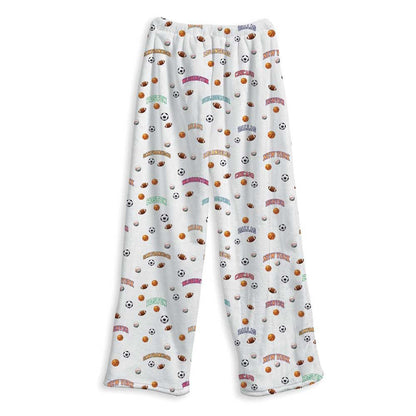 Sports Balls Fuzzy Lounge Pants  – Soft Cozy Pajama Bottoms | Top Trenz