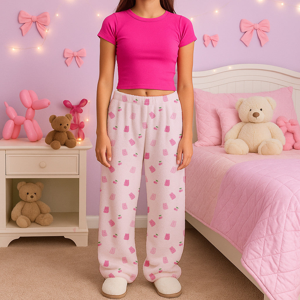 Gummy bear Fuzzy Lounge Pants  – Soft Cozy Pajama Bottoms | Top Trenz