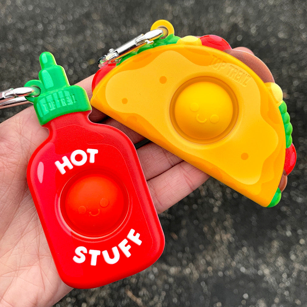 OMG Mega Pop Best Friend Keychains  - Taco & Hot Sauce | Top Trenz