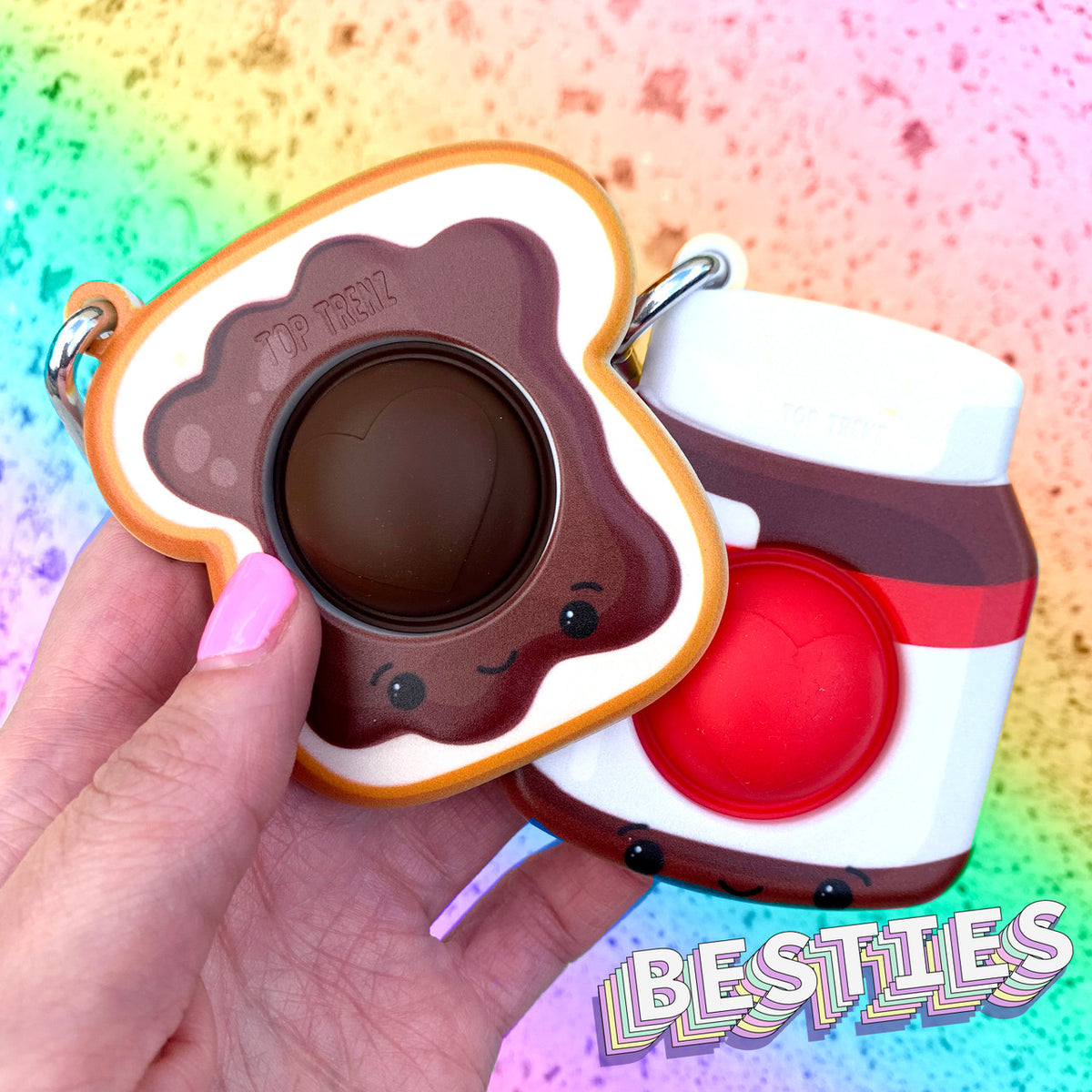 OMG Mega Pop Best Friend Keychains - Hazelnut Spread and Toast | Top Trenz