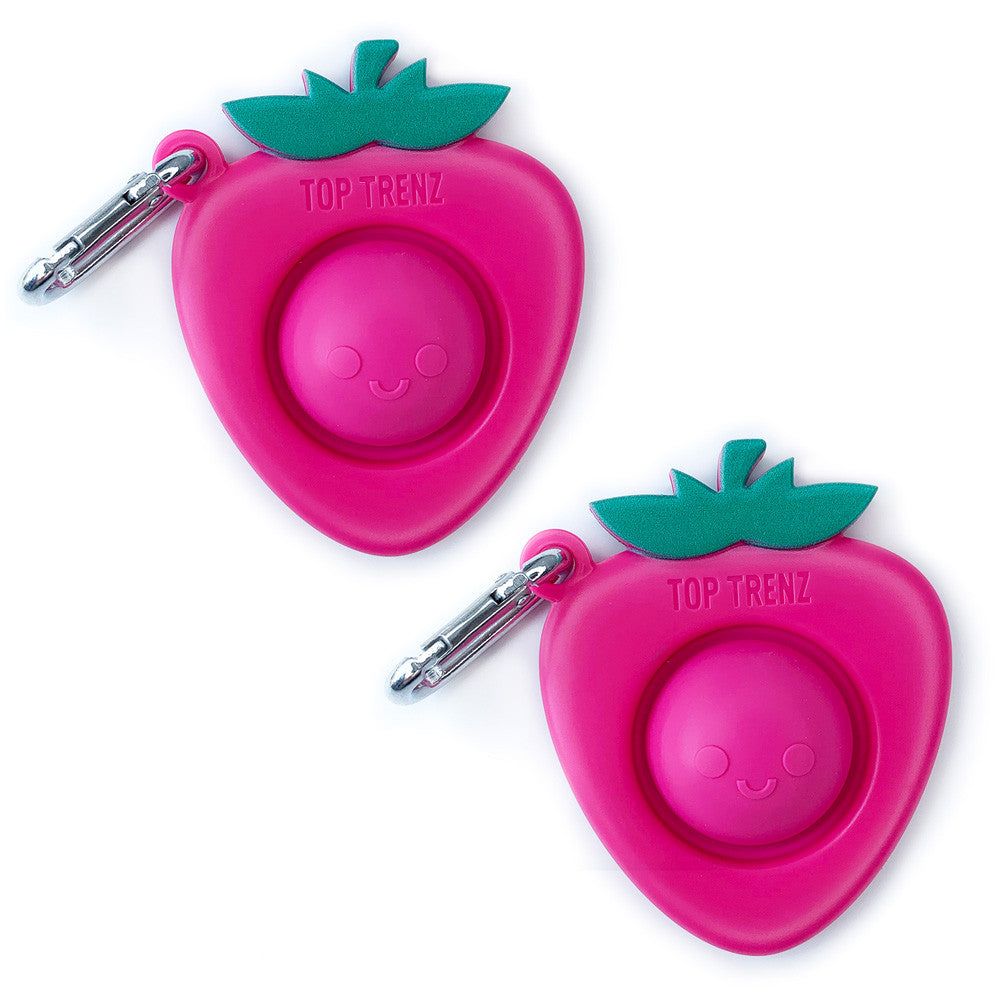 Strawberry Mega Pop Keychain - Fun Sensory Fidget Toy | Top Trenz