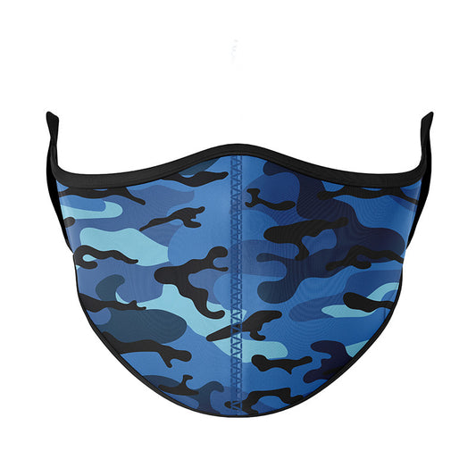 Blue Camo Face Cloth Mask For Kids And Tweens | Top Trenz