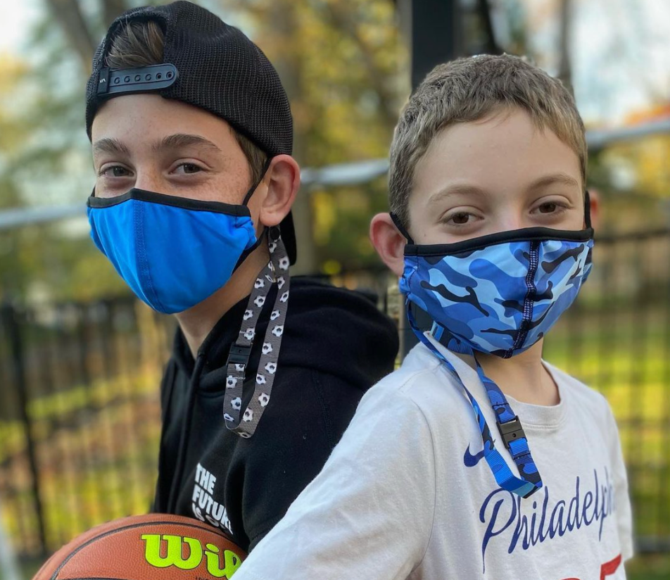 Blue Camo Face Cloth Mask For Kids And Tweens | Top Trenz