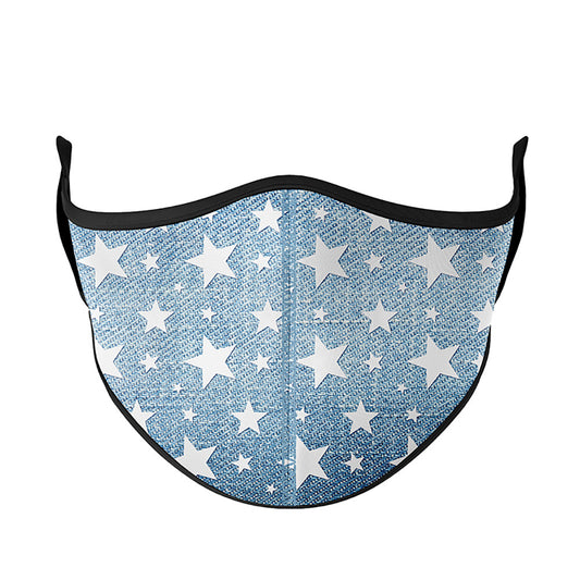 Cute Denim Star Printed Fashion Masks For All Ages | Top Trenz