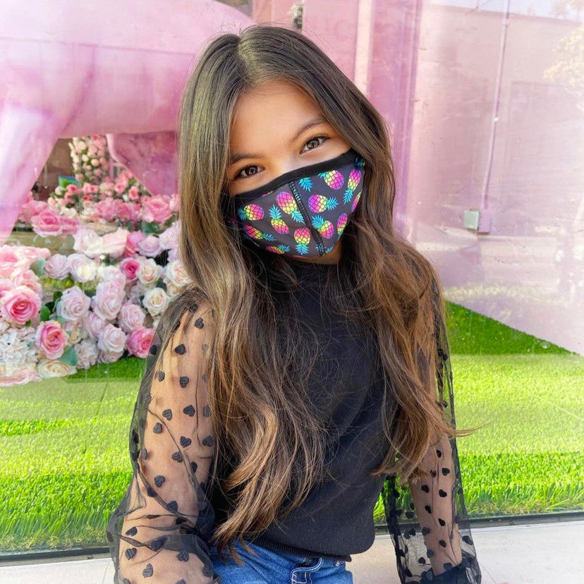 Rainbow Pineapple Face Mask | Top Trenz
