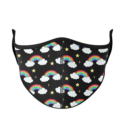 Black Rainbow with Clouds Face Mask | Top Trenz