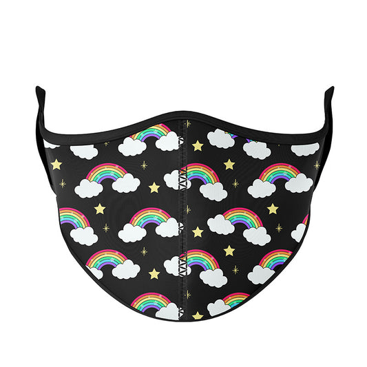 Black Rainbow with Clouds Face Mask | Top Trenz
