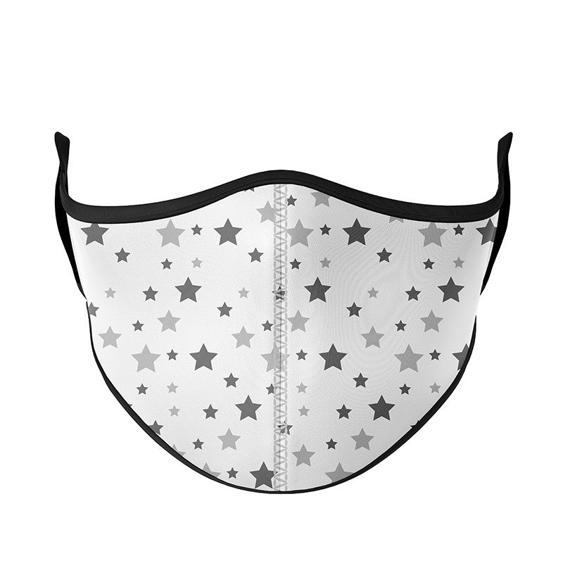 White w/Grey Snowflake Star Face Mask | Top Trenz