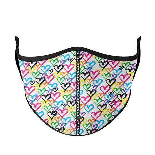 White Graffiti Heart V2 Face Mask | Top Trenz