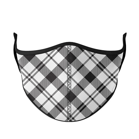 Black & White Stripe Plaid Face Mask | Top Trenz