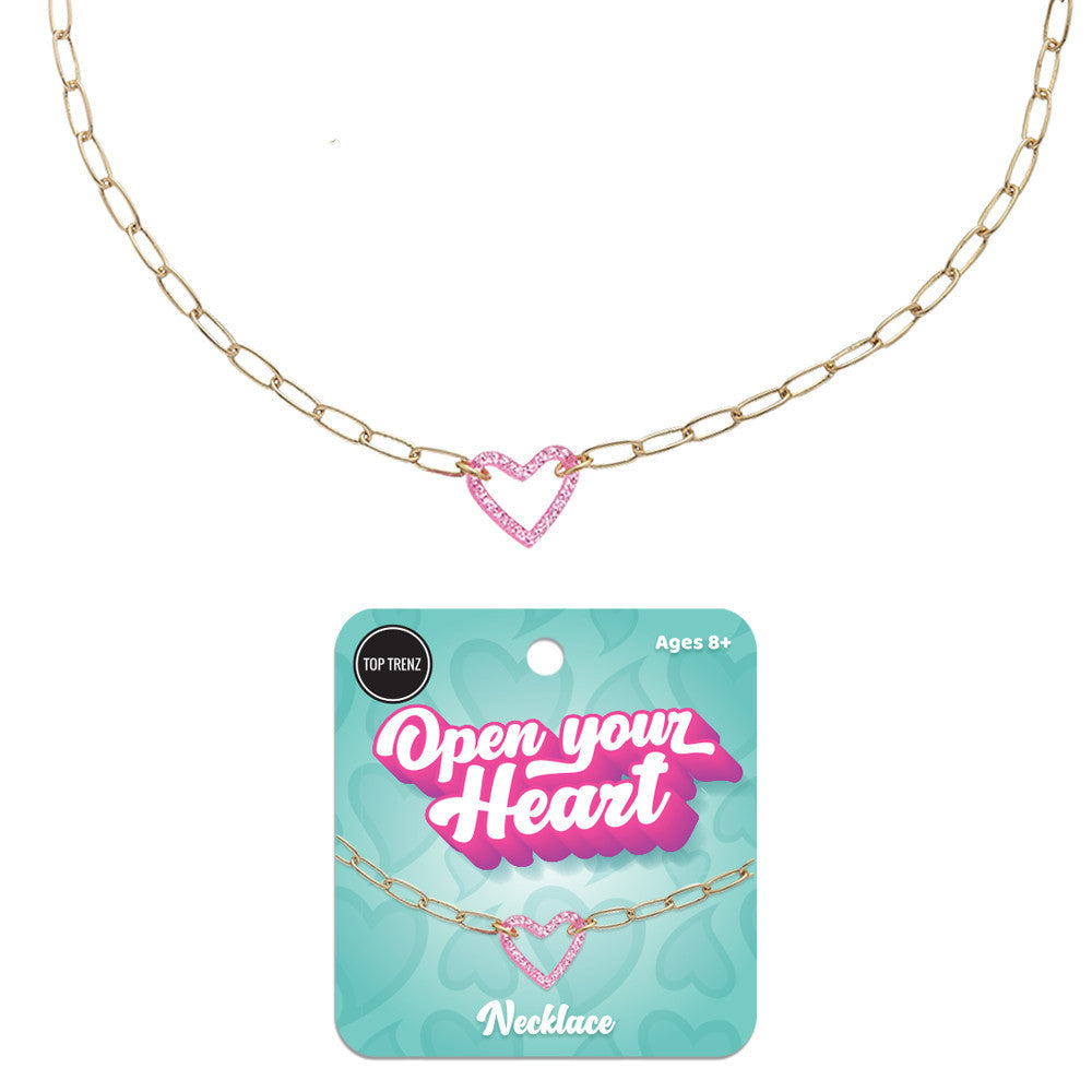 Trendy Paperclip Heart Pendant Necklace | Top Trenz