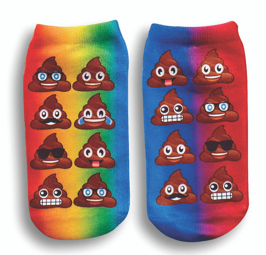 Ankle Socks-Multi Rainbow Poop | Top Trenz
