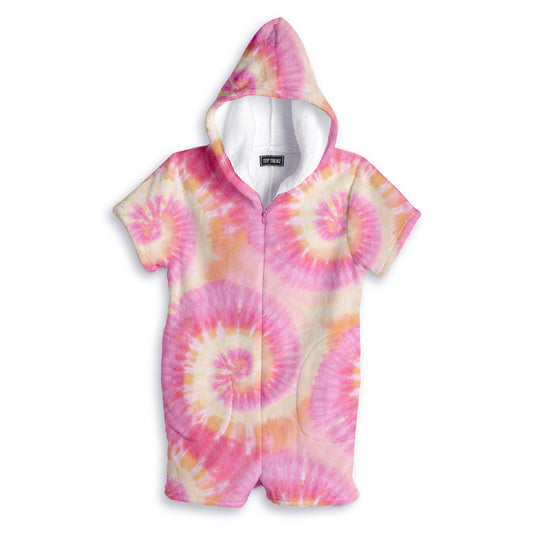 Adorable Printed Tie-Dye Fuzzy Romper Loungewear | Top Trenz