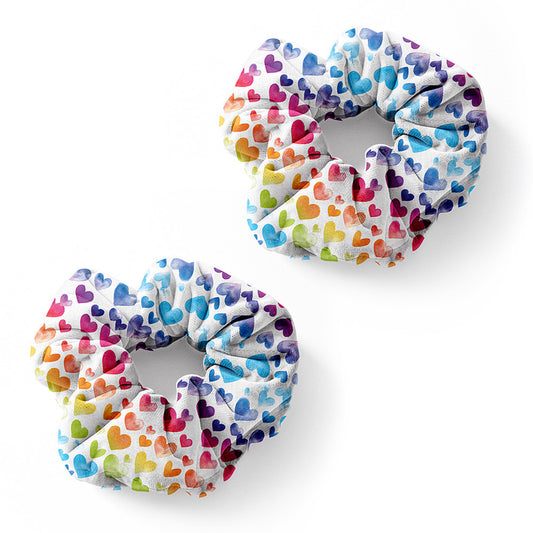Heart Printed Scrunchie Hair Accessories For All Ages | Top Trenz