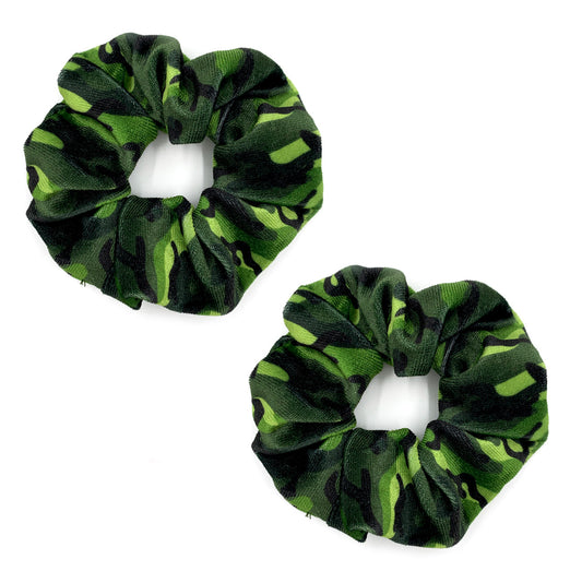 Camouflage Velvet Scrunchie Ponytailholder | Top Trenz