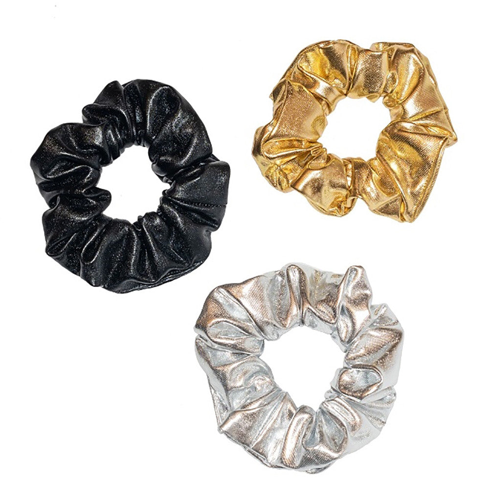 Shiny Metallic Scrunchies Hot Selling Hair Ponytail Holder | Top Trenz