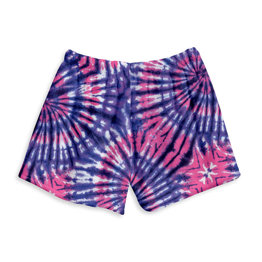 Fuzzy Tie Dye Loungewear Cozy Shorts | Top Trenz
