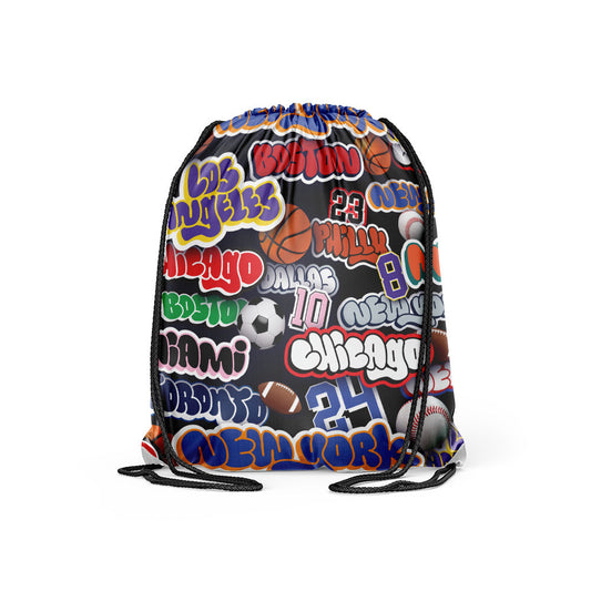 Puffer Sling Cinch Bag - Sports Nation Edition - Trendy Drawstring Backpack | Top Trenz