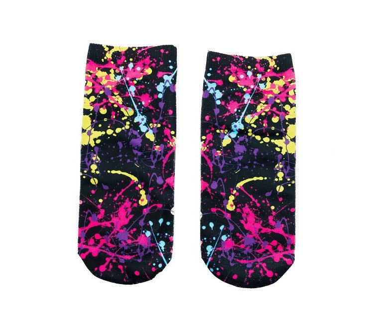 Ankle Socks- Neon Splatter | Top Trenz